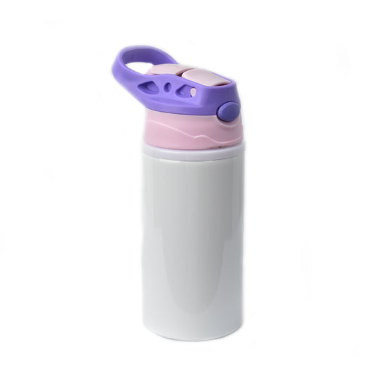 500ml White Alu Water Bottle with Pink/Purple Lid