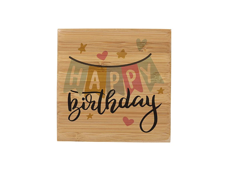 4 pcs Sub Square Bamboo Coaster Set (9.7x9.7cm)