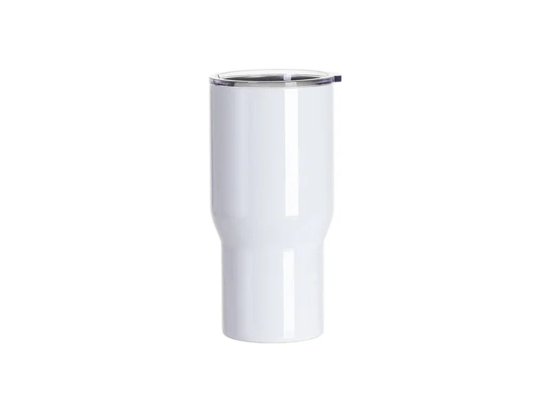 650ml Stainless Steel Travel Tumbler with Clear Waterproof Lid(White)