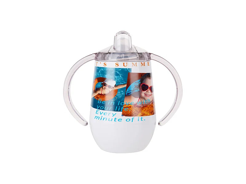 10oz/300ml S/Steel Sippy Cup With Spout (White)