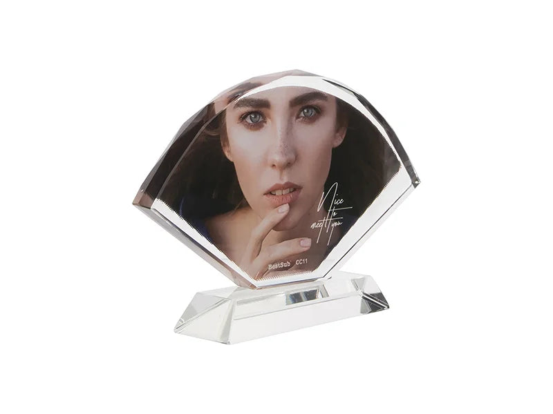 Fan-Shaped Screen Crystal 18*10*1.5cm