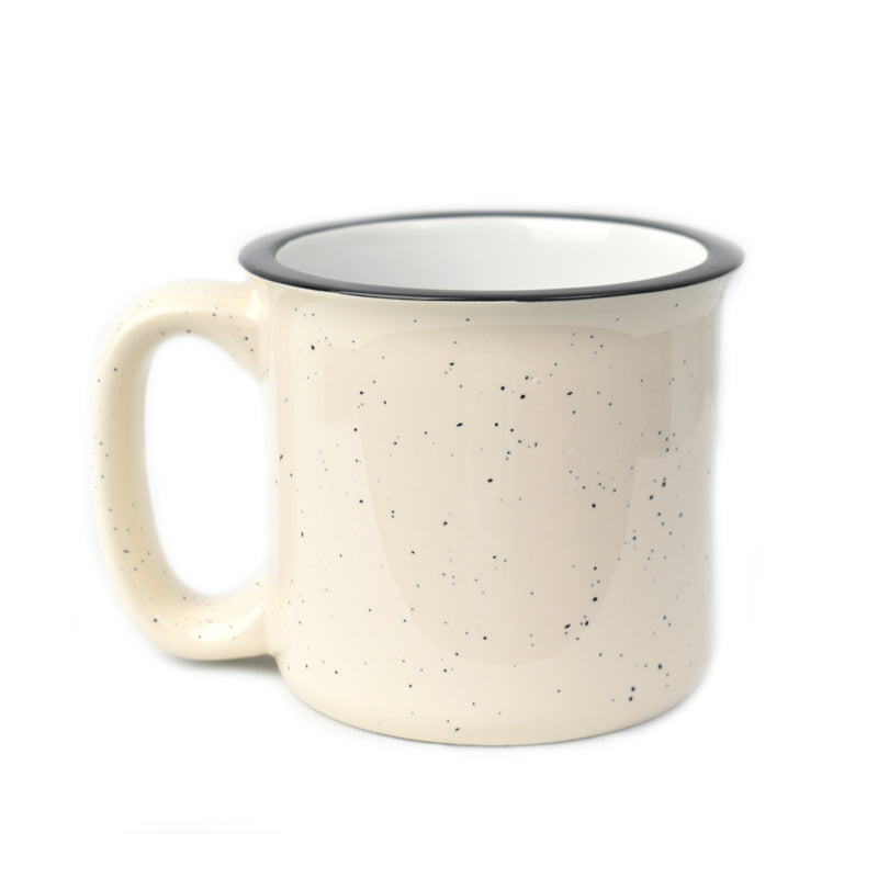 400ml Ceramic Enamel Mug Beige Pattern