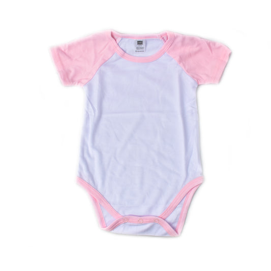 Baby Onesie Short Sleeve Raglan Pink XL (12-18M)