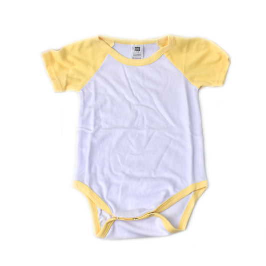 Baby Onesie Short Sleeve Raglan Yellow XL (12-18M)