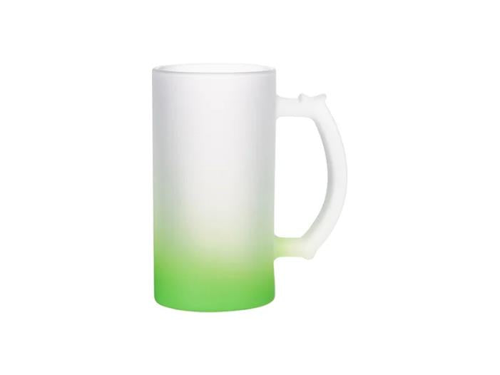 16oz Beer Mug Frosted Green