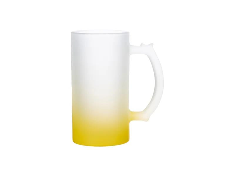 16oz Glass Beer Mug Gradient Yellow