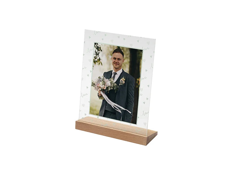 Rectangular Glass Photo Frame w/White patch (Blue LOVE) 20*25