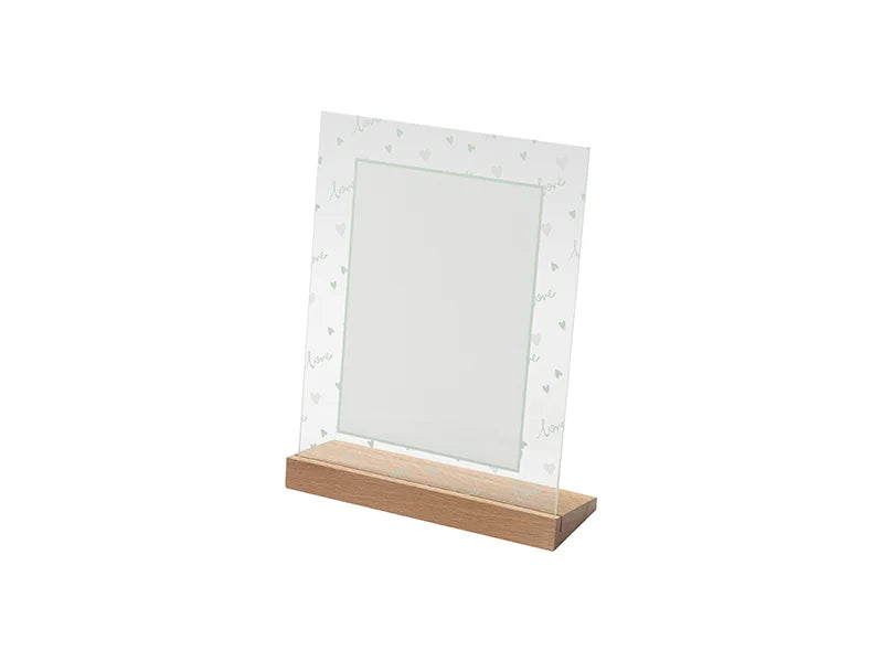 Rectangular Glass Photo Frame w/White patch (Blue LOVE) 20*25