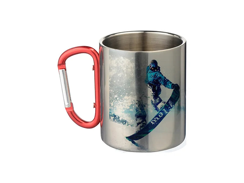 Stainless Steel Mug with Red Handle