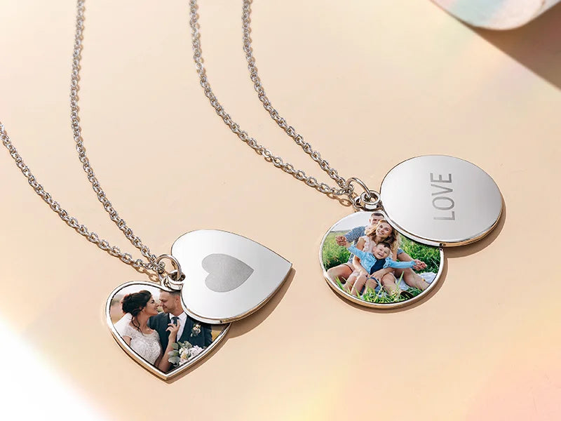 Sublimation Heart Shape Heart Sliding Lockets