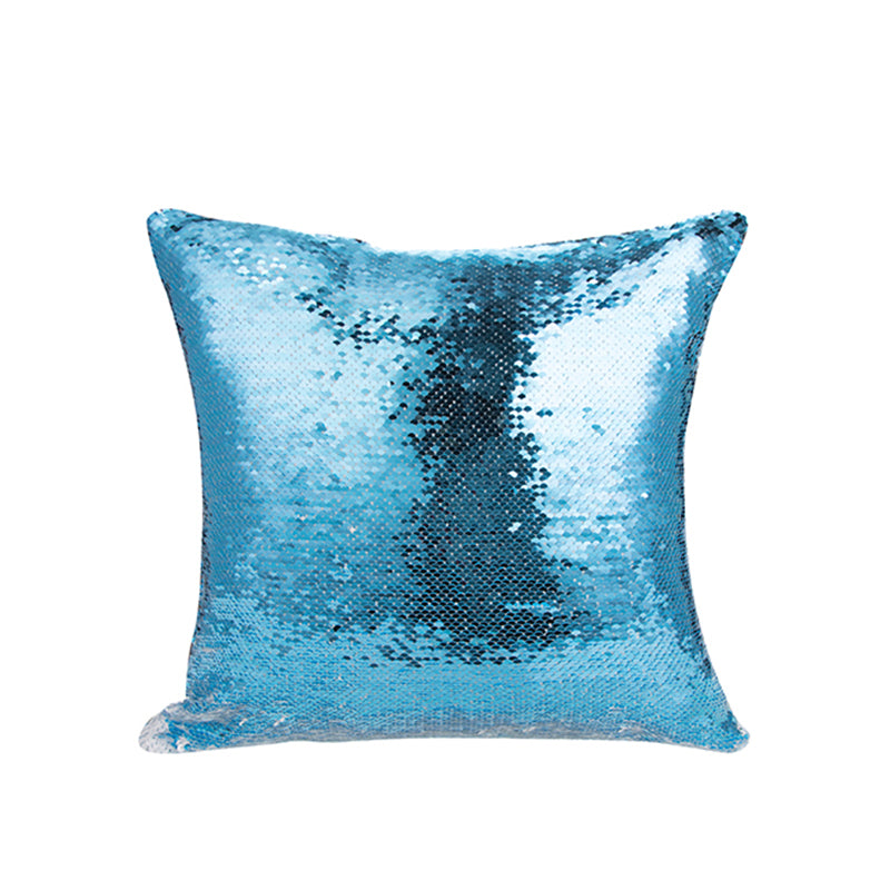 Flip Sequin Pillow Cover 40X40 Light Blue