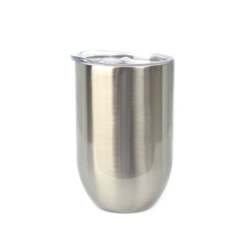 Straight S/S Stemless Wine Glass (Silver) 360ml