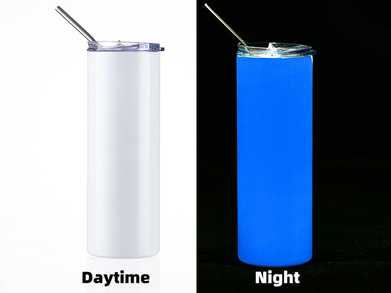 600ml Tumbler (Glow in Dark White-Blue)