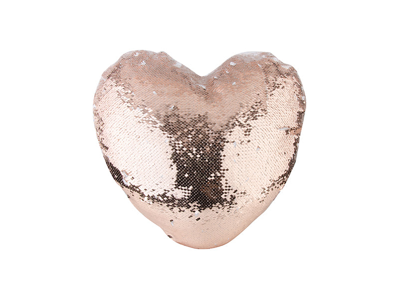Heart Shaped Sequin Cover(Champagne/White,39*44cm)