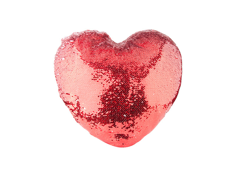 Heart Shaped Sequin Cover (Red/White, 39*44cm)