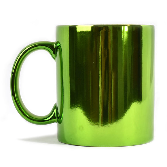 11Oz Light Green Plated Ceramic Mug