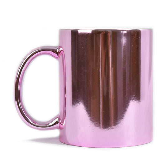 11Oz Pink Plated Ceramic Mug