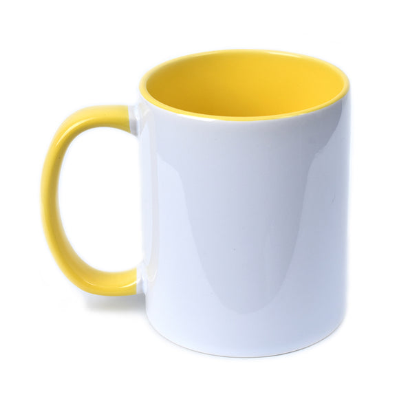 Inner Rim Colour Mug- Yellow