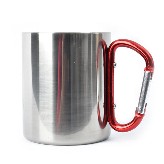 Stainless Steel Mug with Red Handle