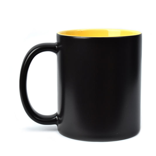 11Oz Black Color Changing Mug (Inner Yellow)