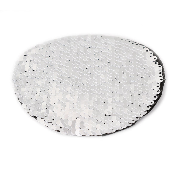 Flip Sequins Adhesive Round (Silver/White)