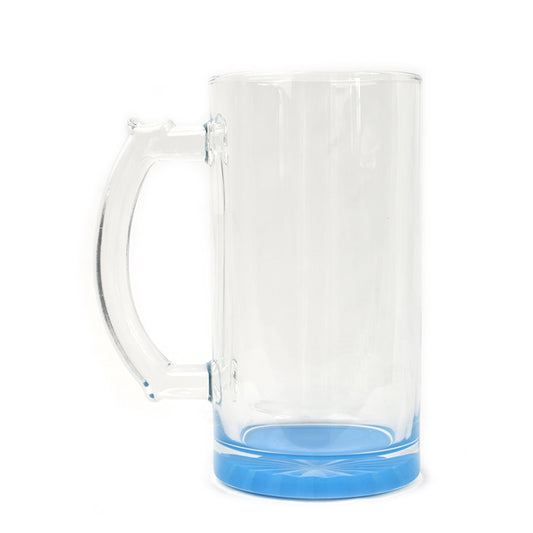 16oz Clear Beer Mug (Light Blue Bottom)