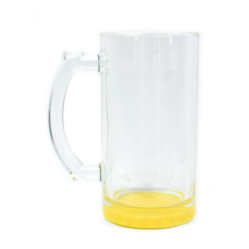 16oz Clear Beer Mug (Yellow Bottom)