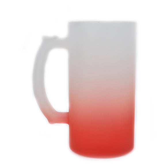 16oz Glass Beer Mug Gradient Red