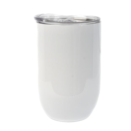 Straight S/S Stemless Wine Glass (White) 360ml