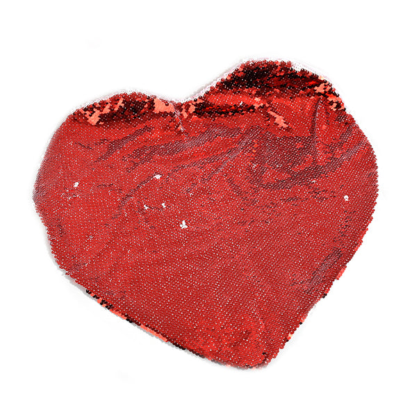 Heart Shaped Sequin Cover (Red/White, 39*44cm)