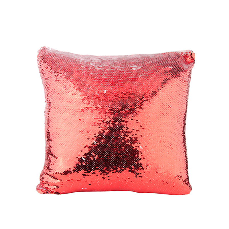 Flip Sequin Pillow Cover 40X40 Red
