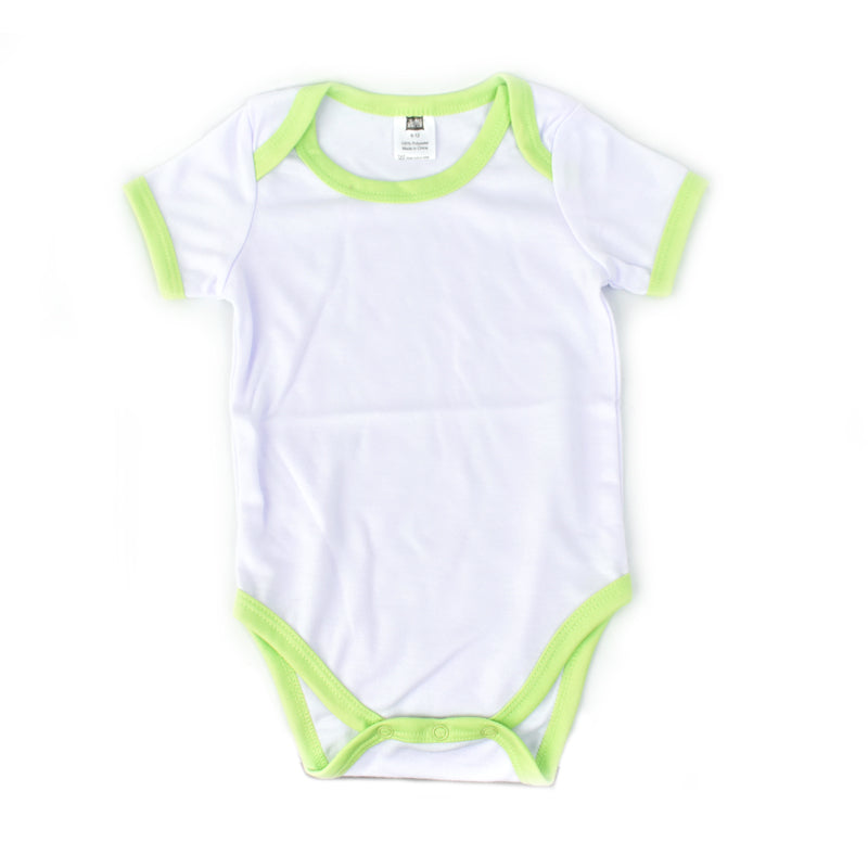 Baby Onesie Short Sleeve L (Green Edge, 6-12M)