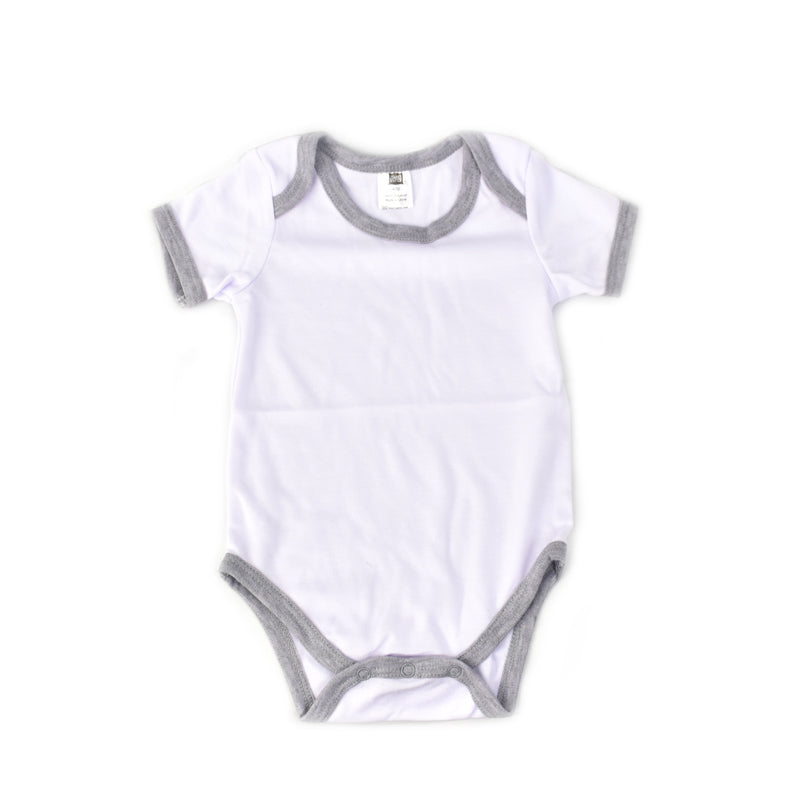 Baby Onesie short Sleeve L (Gray Edge, 6-12M)