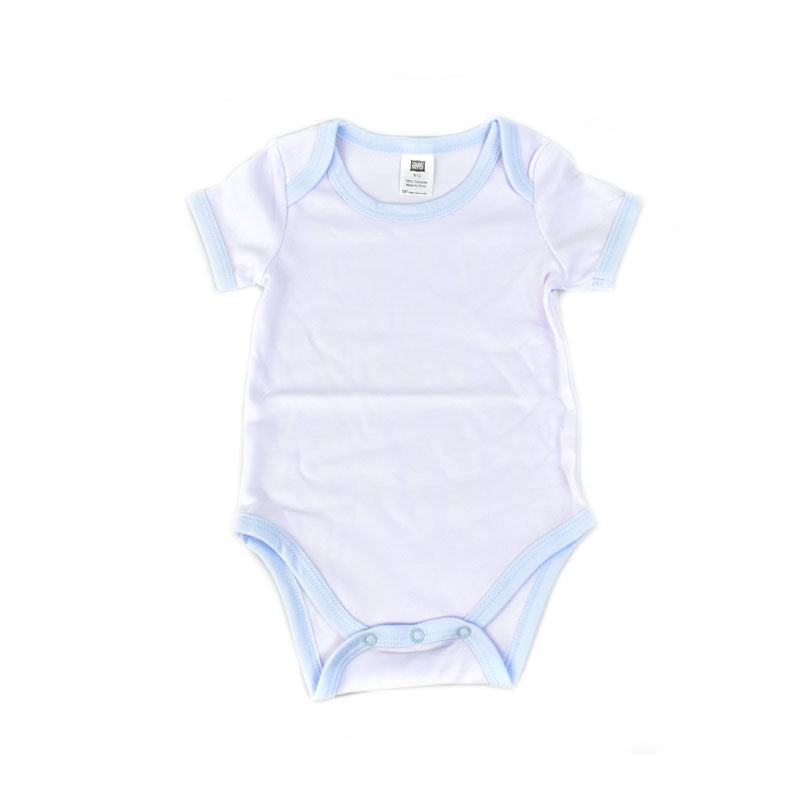 Baby Onesie Short Sleeve L (Light Blue Edge,6-12M)