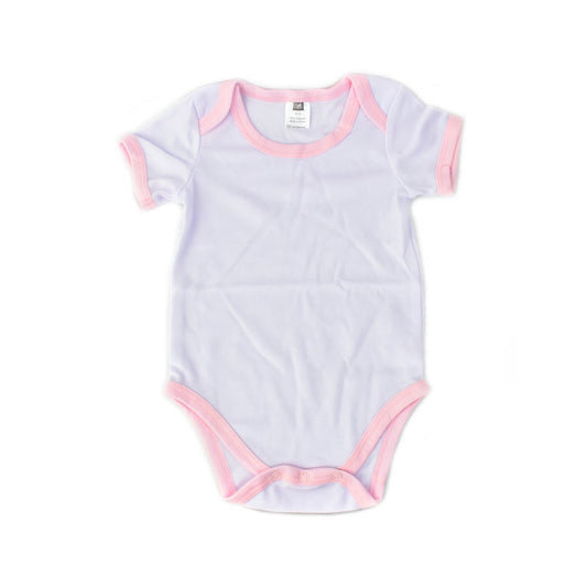 Baby Onesie Short Sleeve L (Pink Edge, 6-12M)