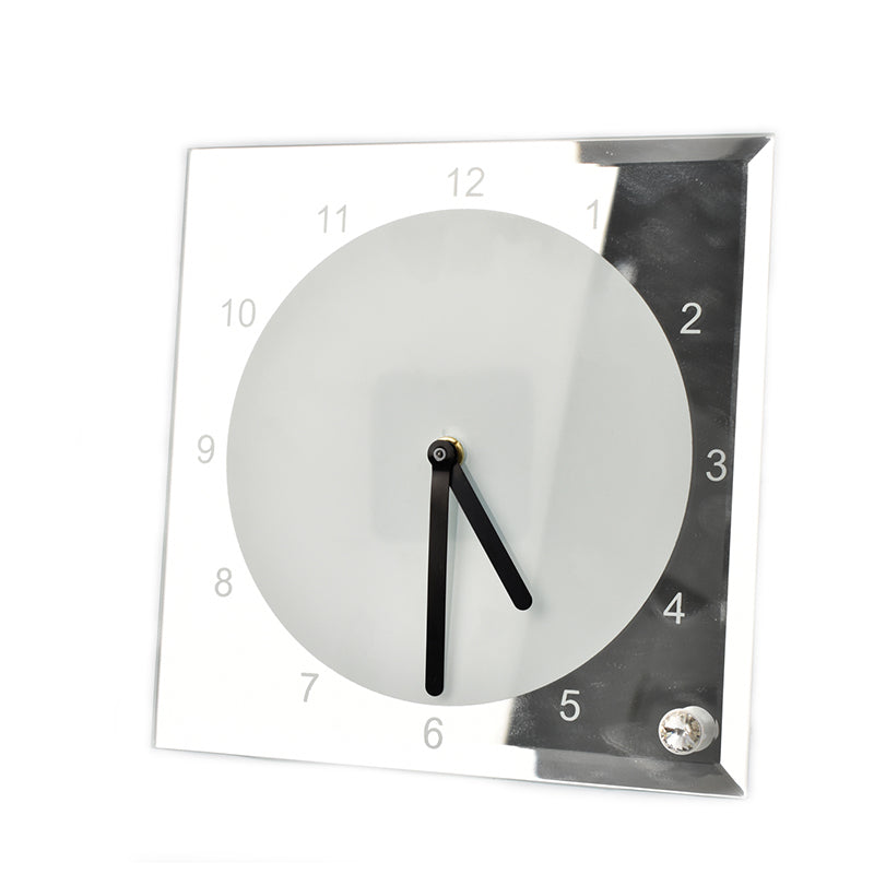 Mirror Effect Glass Clock (20cm)