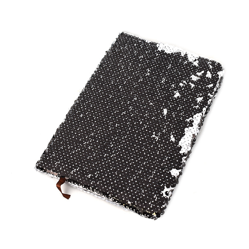A5 Sequin Notebook (White w/Black)