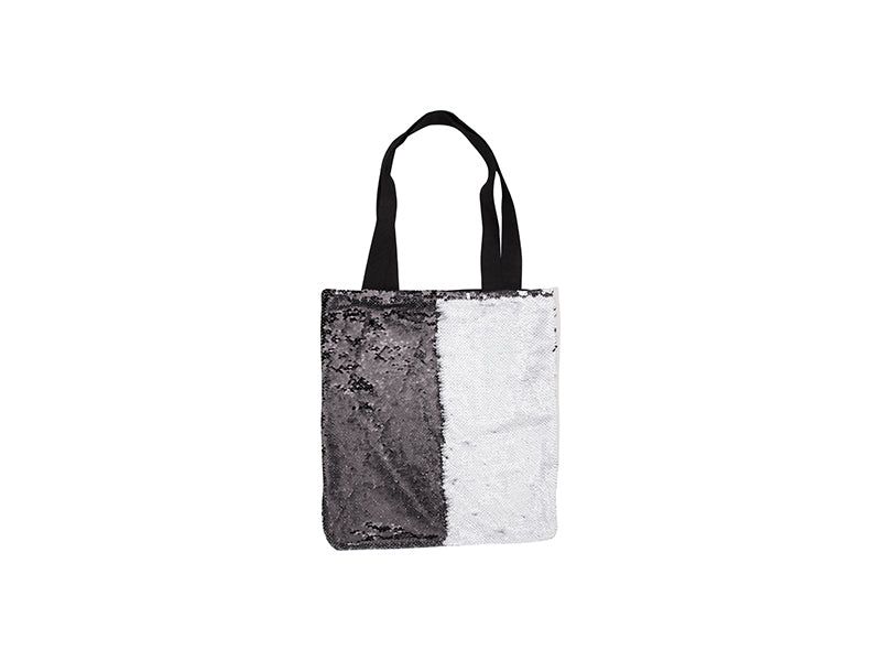 Sequin Double Layer Tote Bag (Black/White)